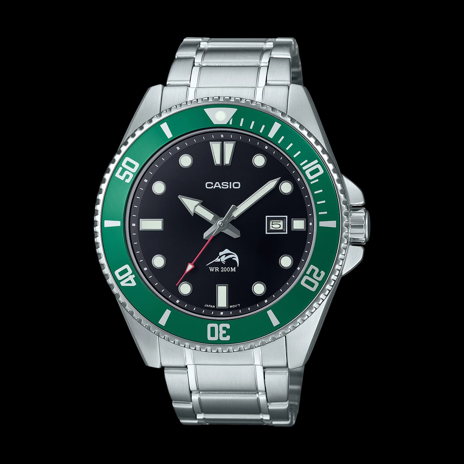 Casio MDV-106 Diver, Green Bezel