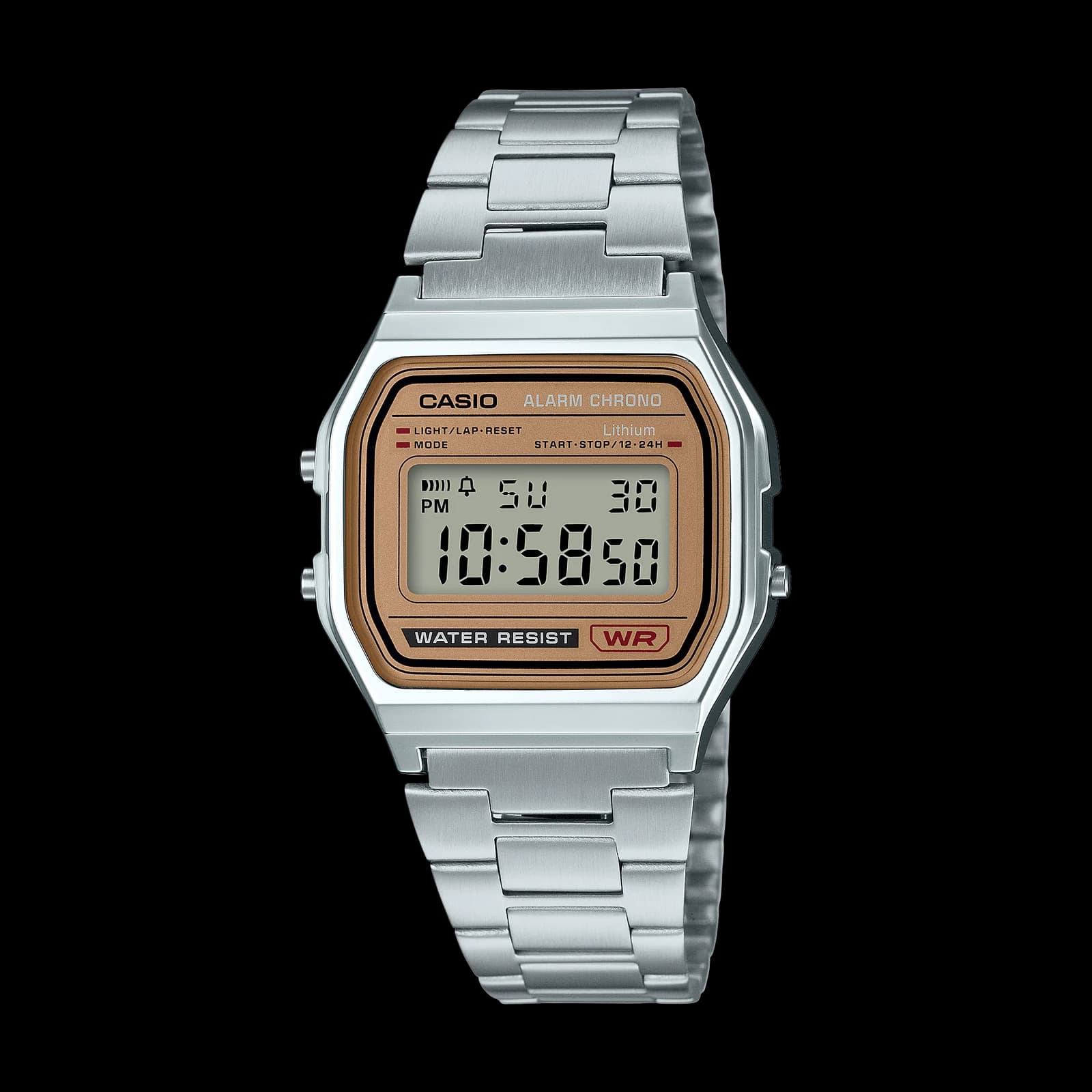 Casio Vintage A158WEA-9, Silver and Gold