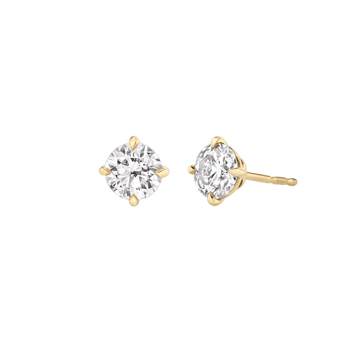 Classic Diamond Stud Earrings in Yellow Gold