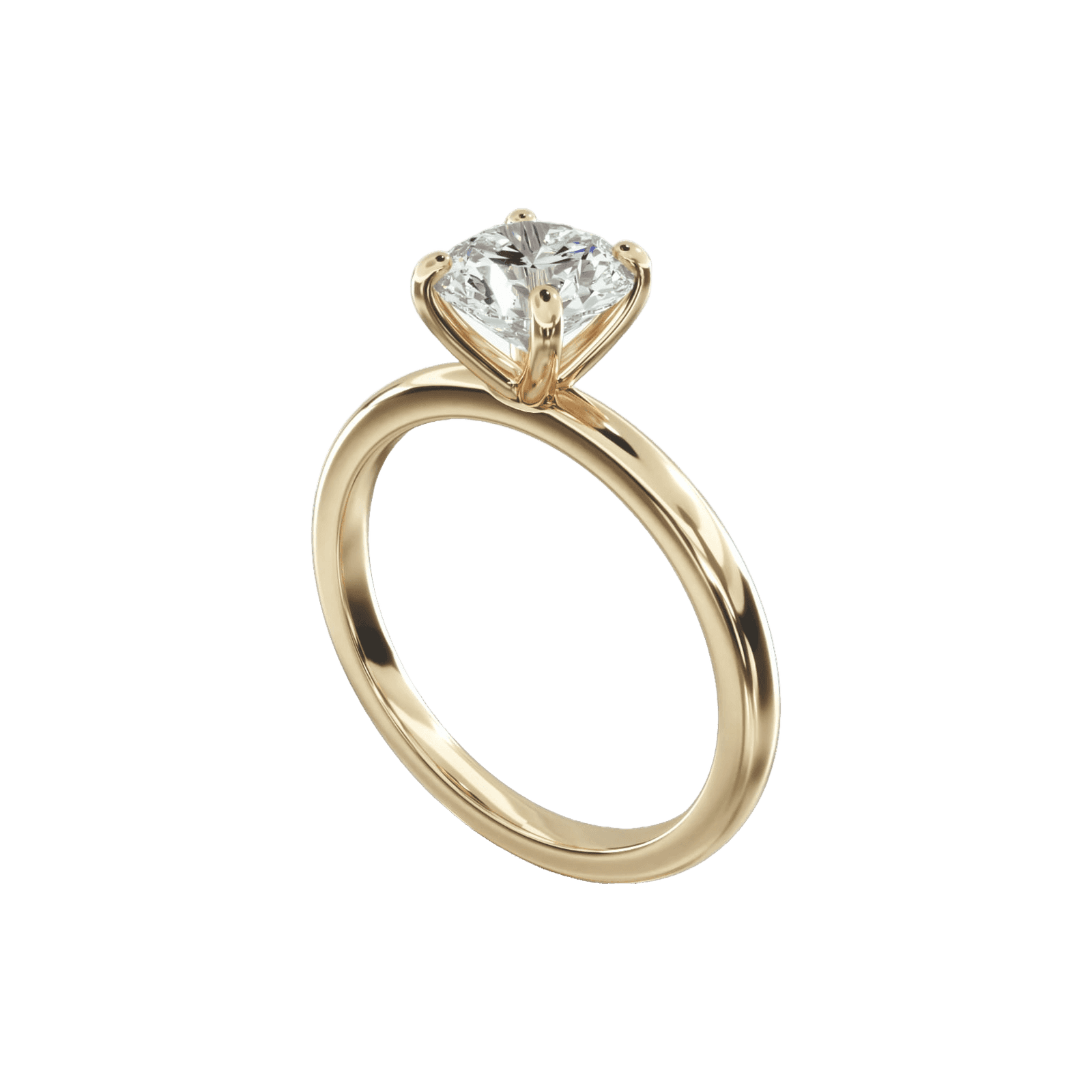 Classic Four Prong Solitaire Engagement Ring in yellow gold