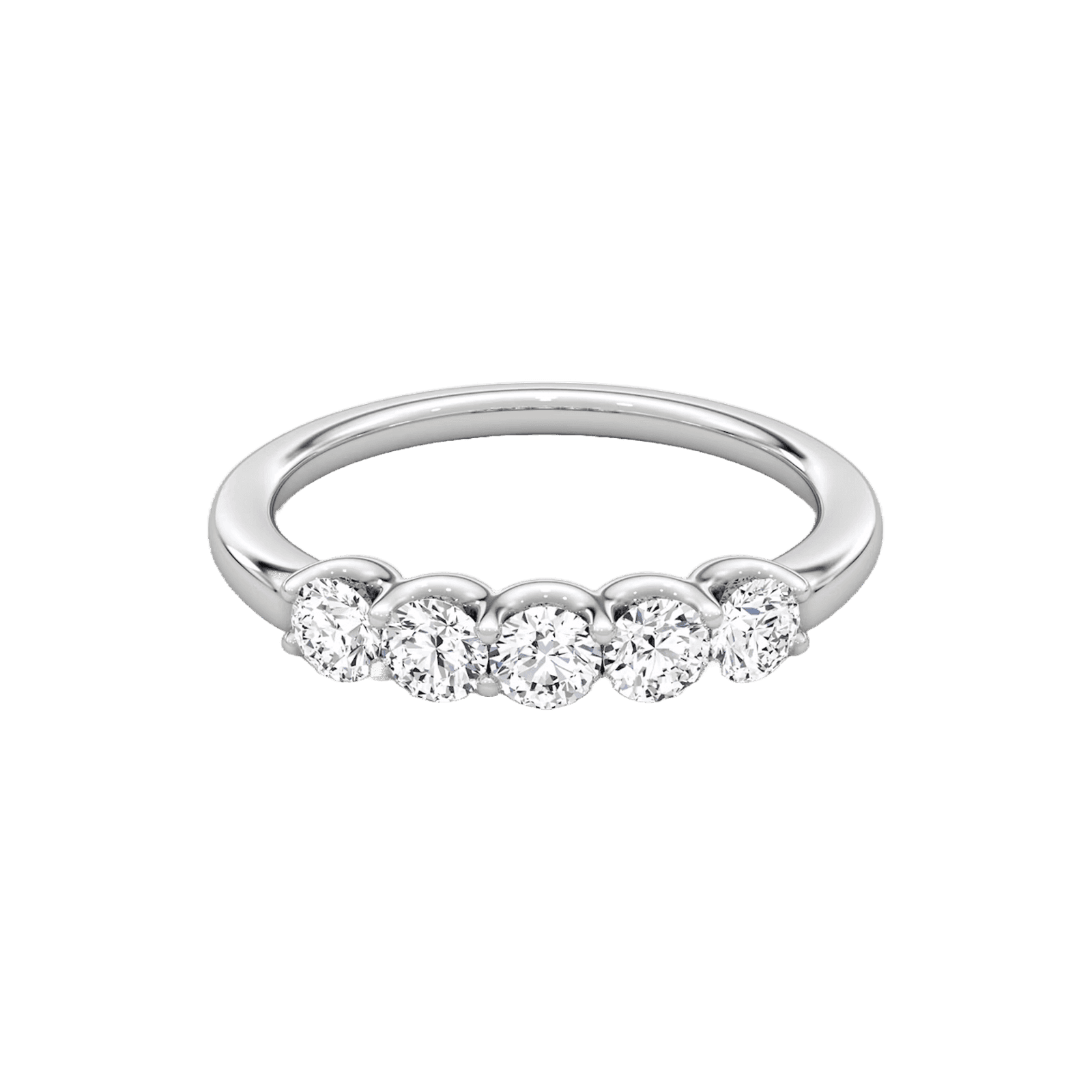 Five Stone Diamond Band, White Gold