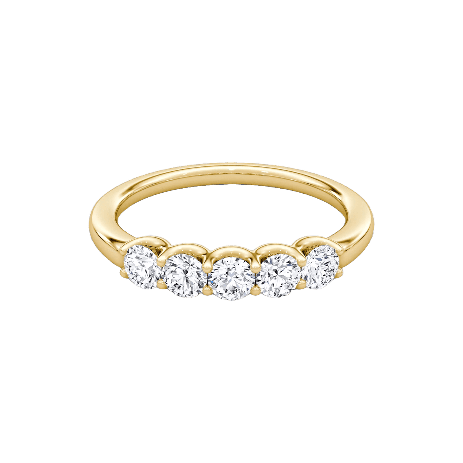 Five Stone Diamond Band, Yellow Gold