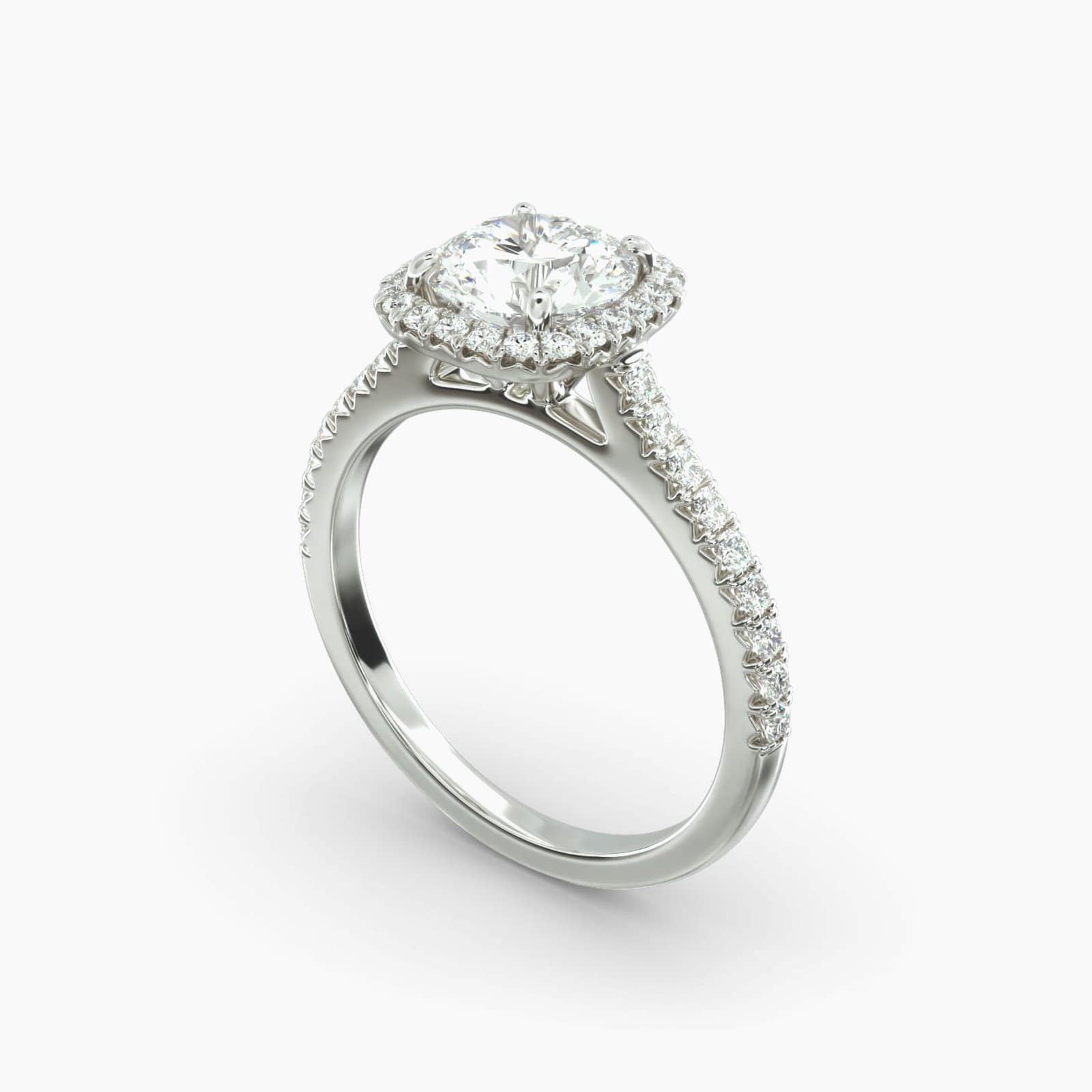 Cushion Halo Pavé Engagement Ring