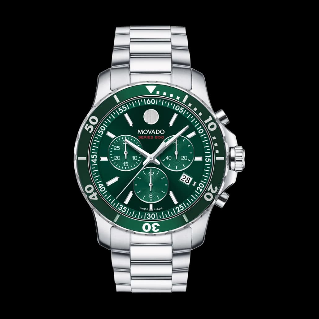 Movado Series 800 Chronograph, Green Dial