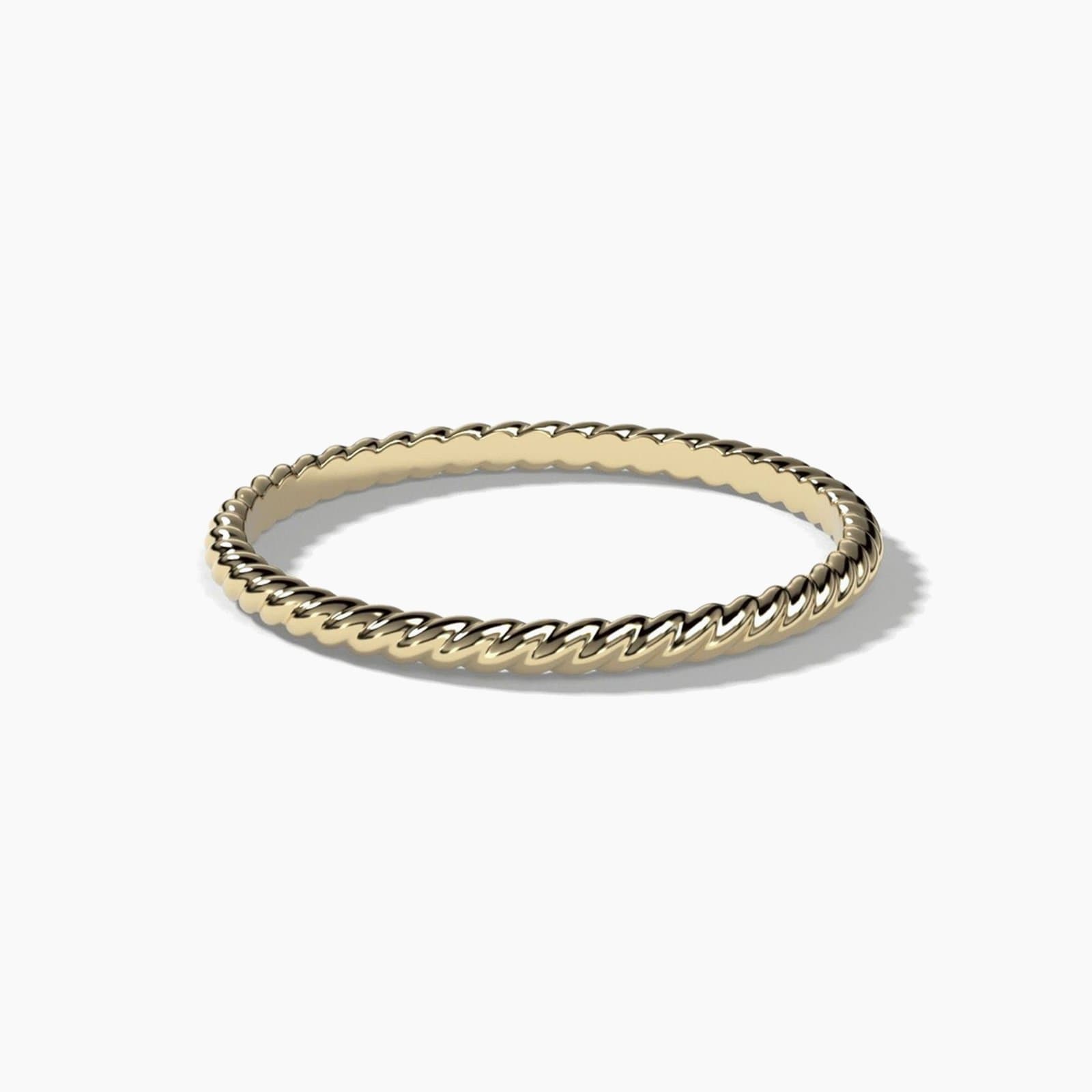 Twisted rope wedding band in yellow gold